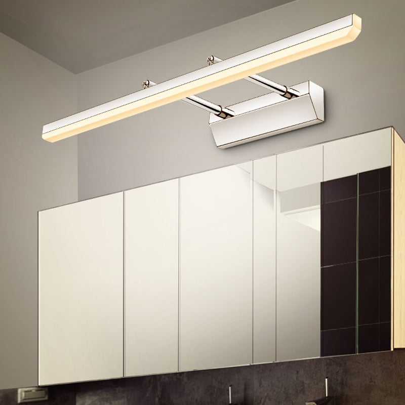 Simplicité Mirror de vanité allongée lumineuses luminaires muraux acryliques pour salle de bain