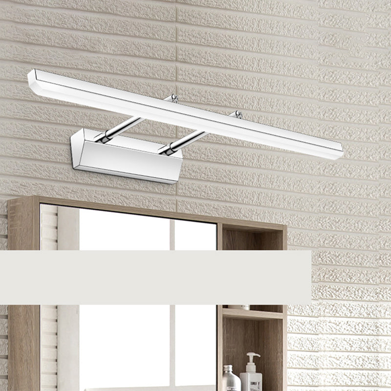 Simplicité Mirror de vanité allongée lumineuses luminaires muraux acryliques pour salle de bain