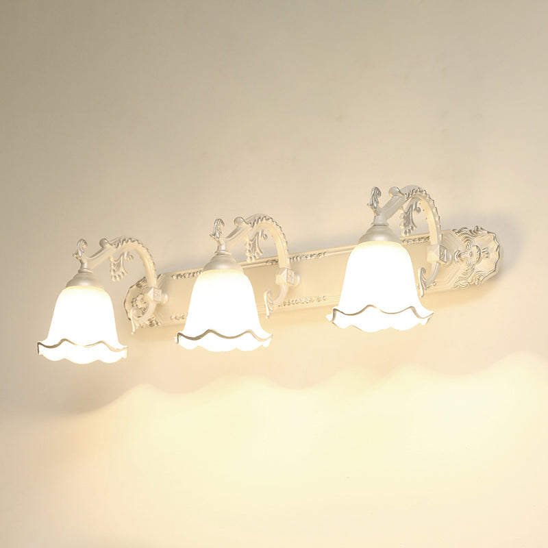Traditional Simplicity Bell Vanity Sconce Lights Milk Glass Wall Mount Light Fixture for Bathroom