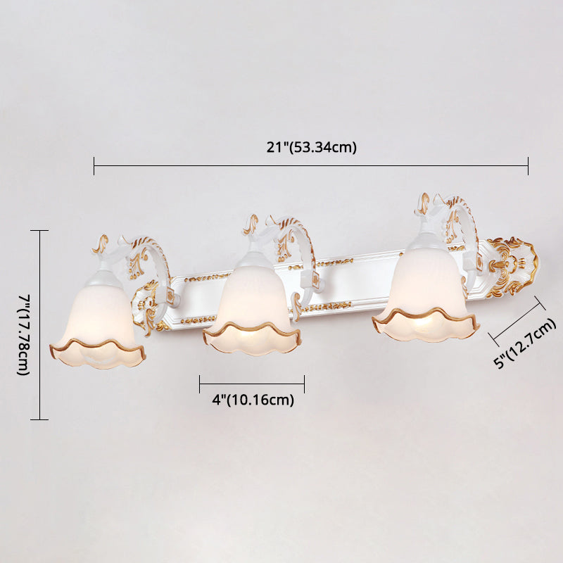 Traditional Simplicity Bell Vanity Sconce Lights Milk Glass Wall Mount Light Fixture for Bathroom