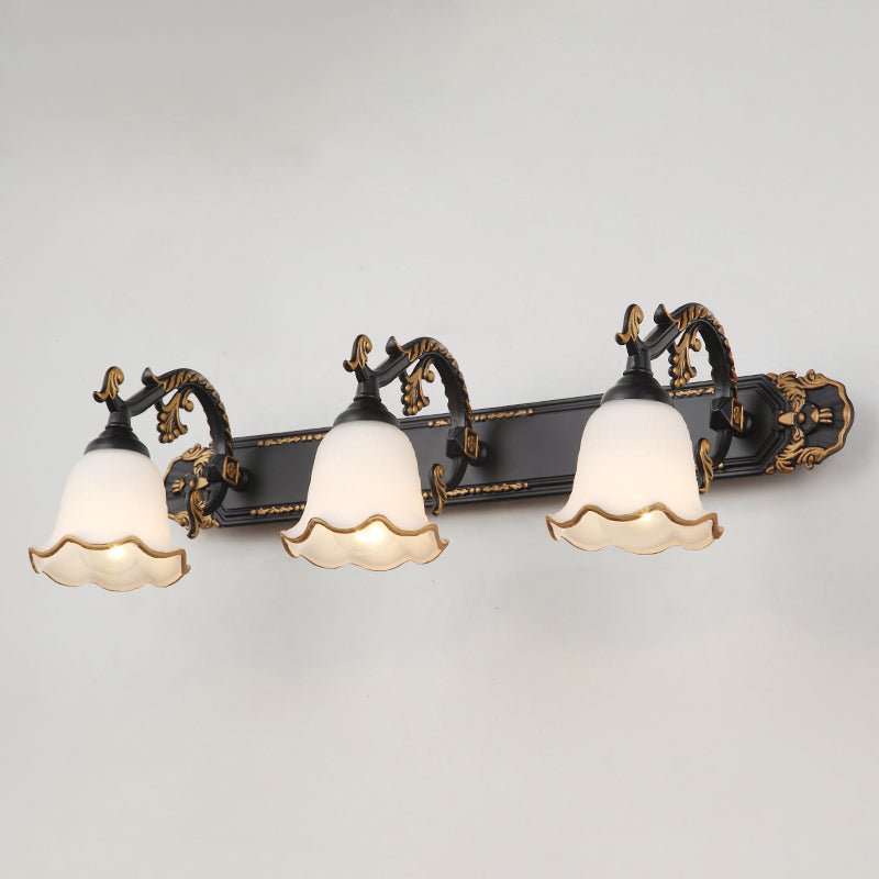 Traditional Simplicity Bell Vanity Sconce Lights Milk Glass Wall Mount Light Fixture for Bathroom