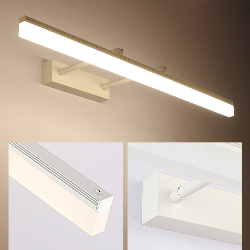 Simplicity Elongated Vanity Mirror Lights Metallic Wall Light Fixtures for Bathroom