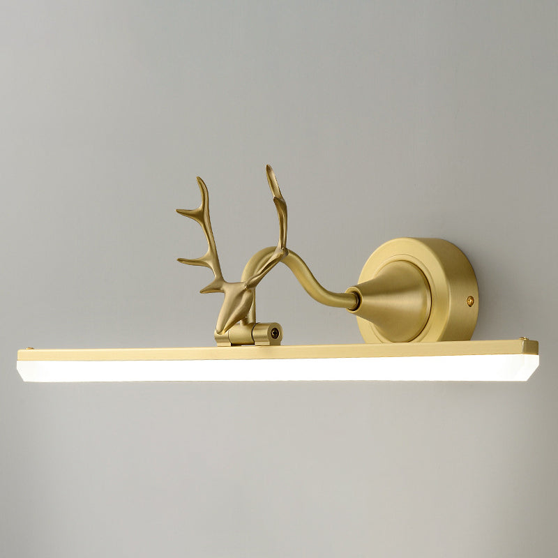 Koper LED lineaire wandkandel in moderne luxe stijl acryl wandlicht met gewei decoratie