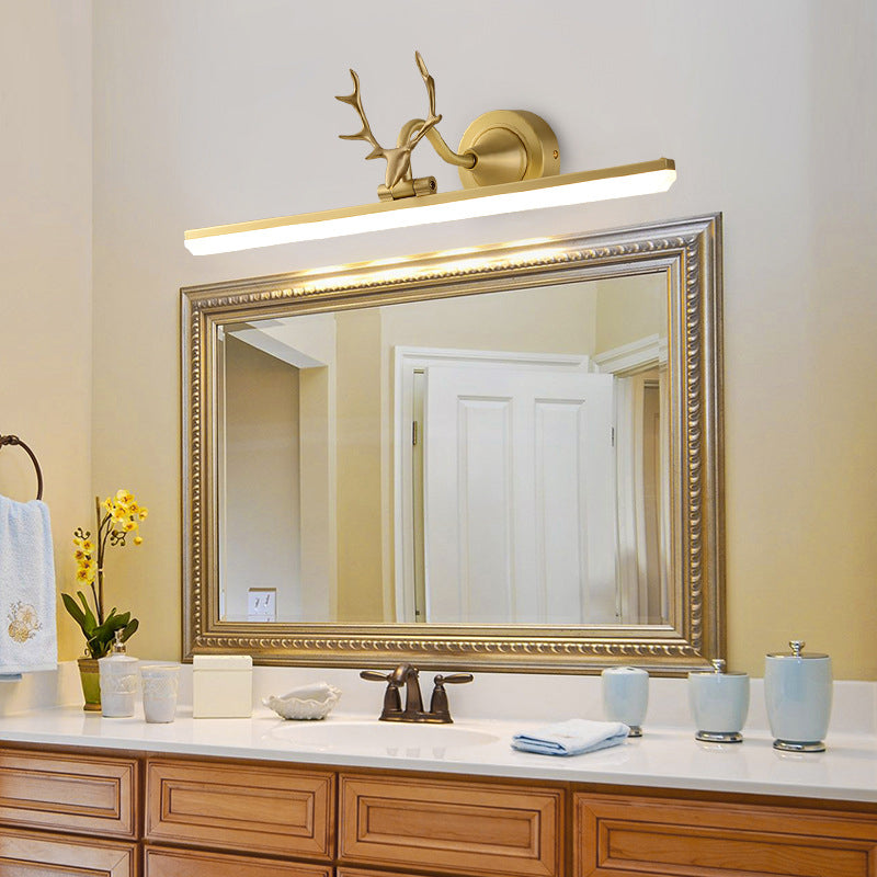 Koper LED lineaire wandkandel in moderne luxe stijl acryl wandlicht met gewei decoratie