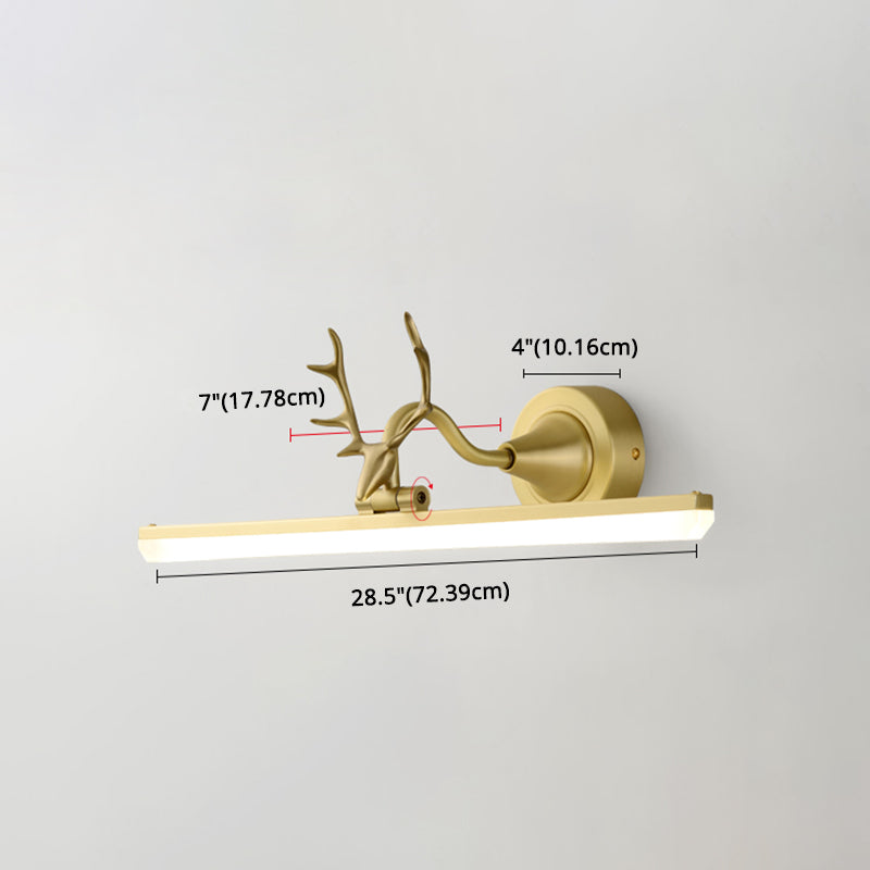 Koper LED lineaire wandkandel in moderne luxe stijl acryl wandlicht met gewei decoratie