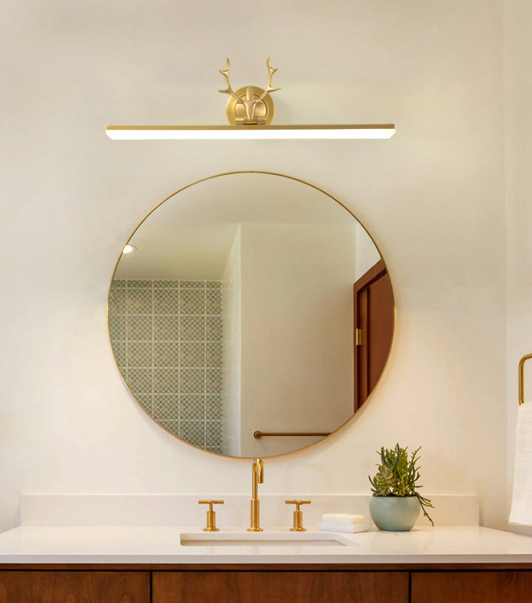 Koper LED lineaire wandkandel in moderne luxe stijl acryl wandlicht met gewei decoratie