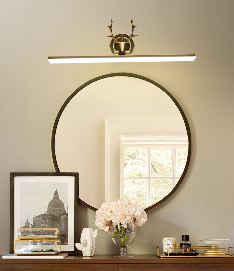 Koper LED lineaire wandkandel in moderne luxe stijl acryl wandlicht met gewei decoratie
