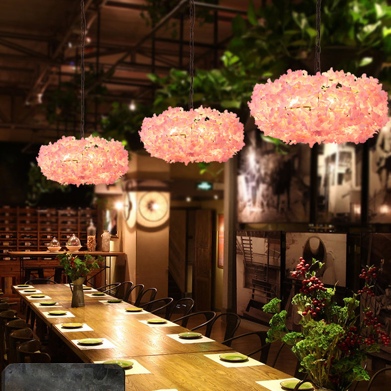3-lichts moderne stijl bloemen hangen licht roze creatieve verlichting hanger voor coffeeshop
