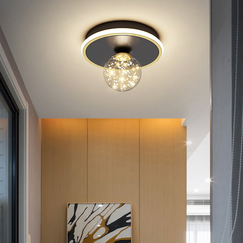 Moderne Kugel-Deckenleuchte im minimalistischen Stil, Glas, 2 Lichter, Unterputz-Deckenleuchte