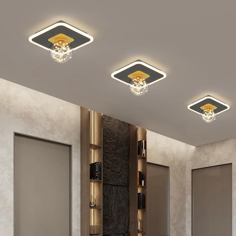 Modern Minimalist Style Spherical Flush Mount Ceiling Light Fixture Glass Flush Mount Ceiling Chandelier