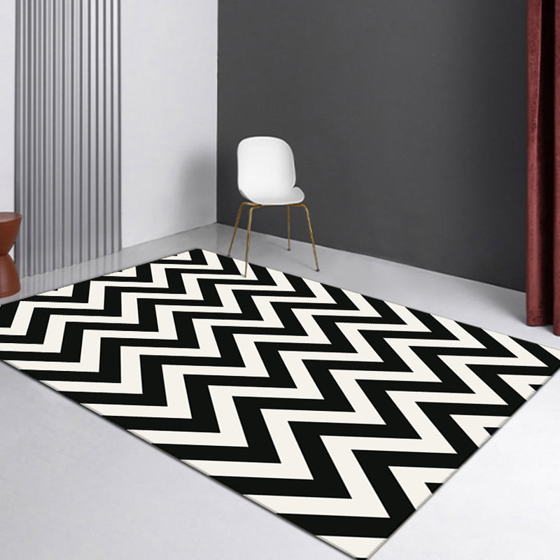 Trendy Geometric Pattern Area Rug Distinctive Contemporary Rug Polyester Friendly Washable Carpet for Living Room