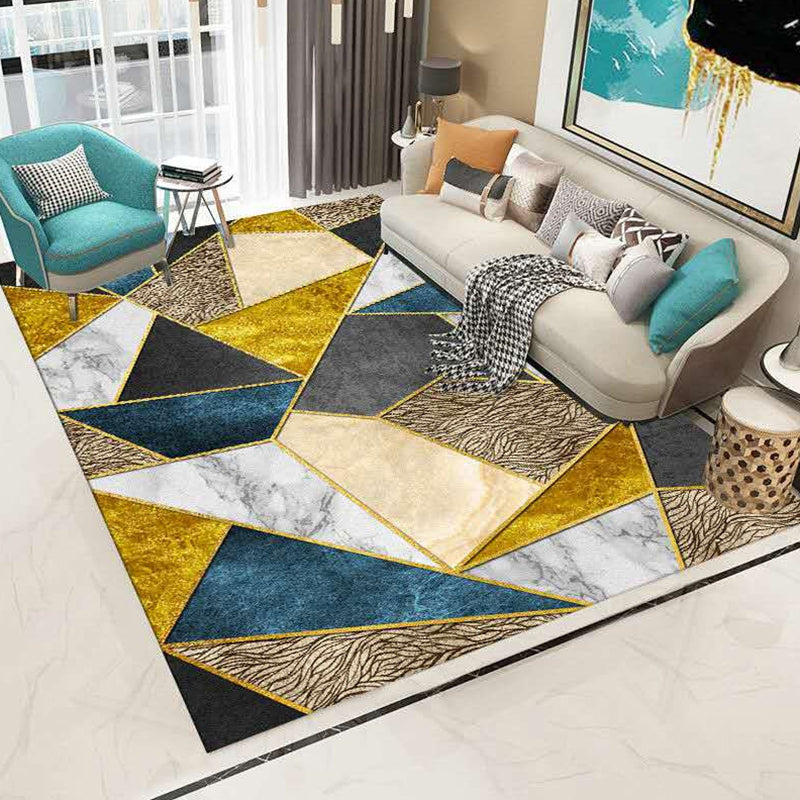Luxurious Artistic Pattern Indoor Rug Individuality Modern Carpet Polyester Stain Resistant Rug for Home Decoration