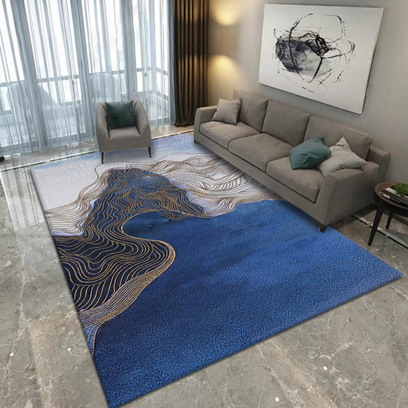 Luxurious Artistic Pattern Indoor Rug Individuality Modern Carpet Polyester Stain Resistant Rug for Home Decoration