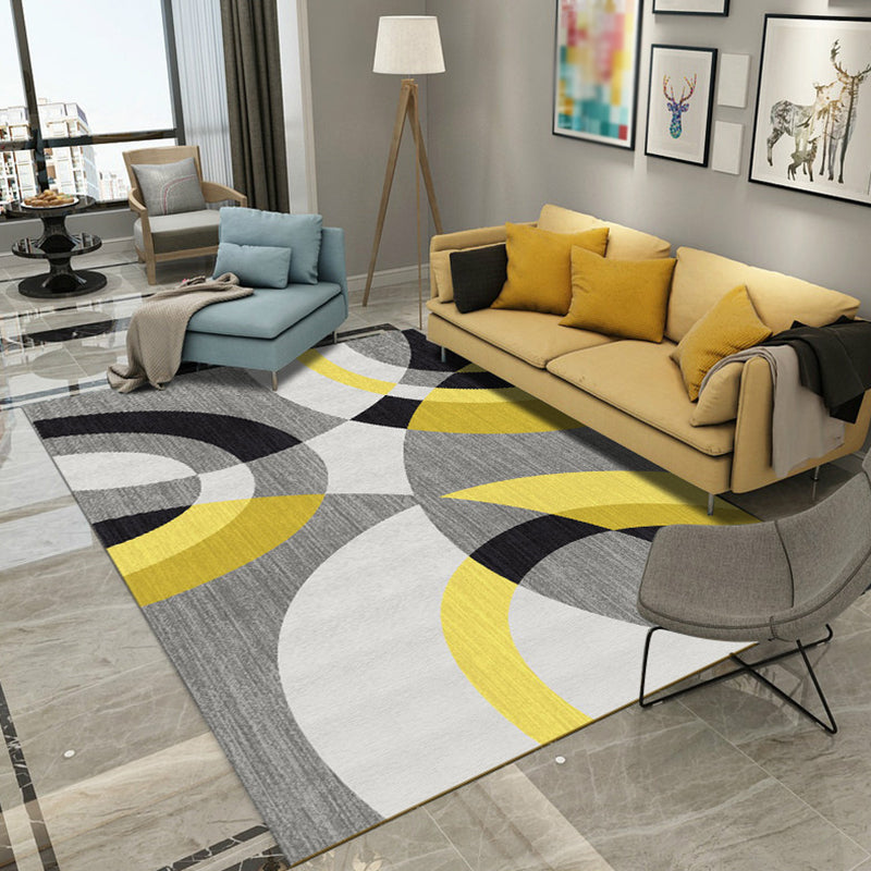 Tapis de conception de géométrie asymétrique esthétique Simplicité moderne Polyester non glissant le tapis intérieur pour la décoration intérieure