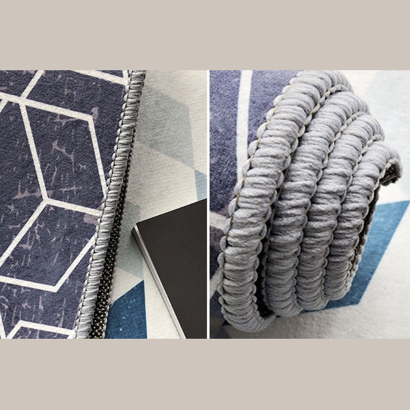 Simplicity Geometry Design Rug Modern Decorative Polyester Carpet Stain Resistant Rectangle Rug for Home Decoration