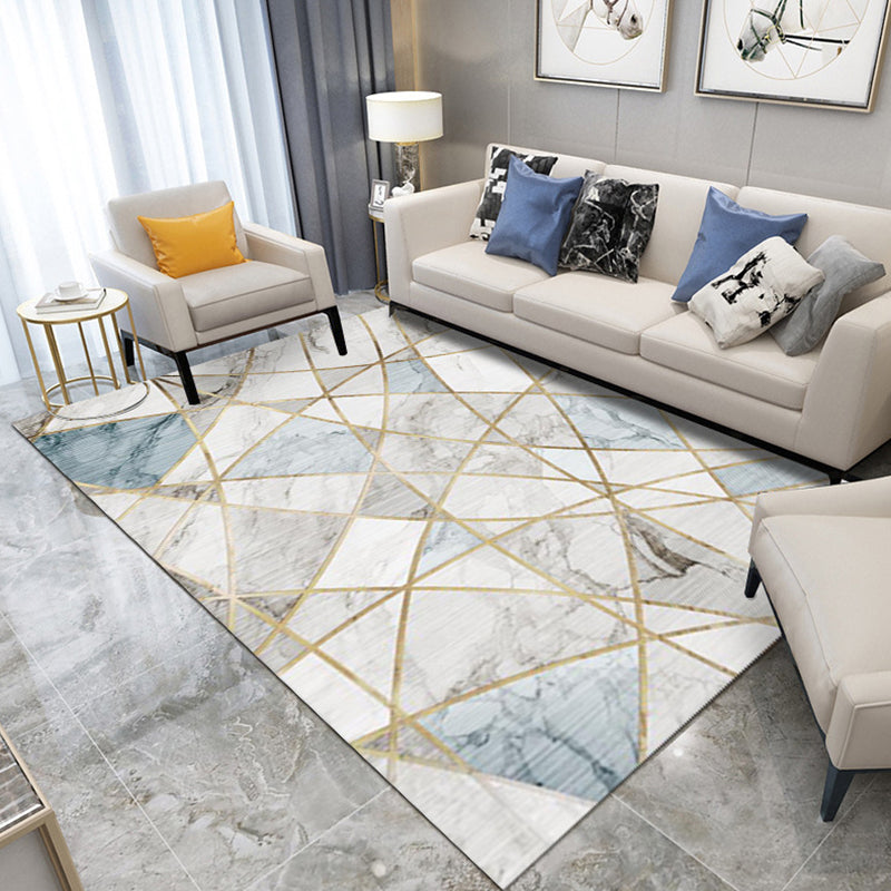 Trendy binnentapijt met marmeren print Veelkleurige eenvoud Polyester binnentapijt Antislip achtervlaktapijt voor woondecoratie