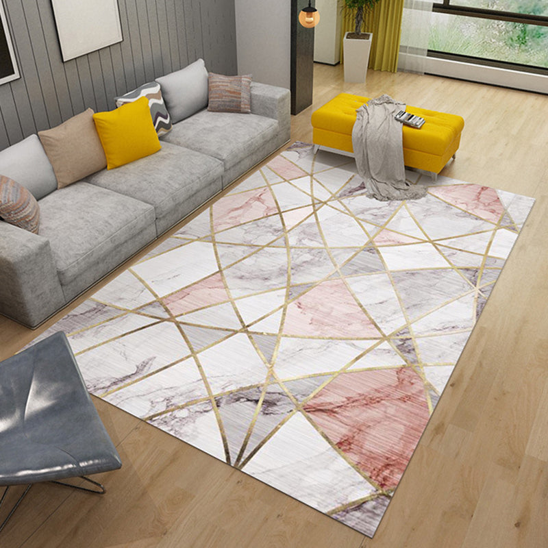 Trendy binnentapijt met marmeren print Veelkleurige eenvoud Polyester binnentapijt Antislip achtervlaktapijt voor woondecoratie