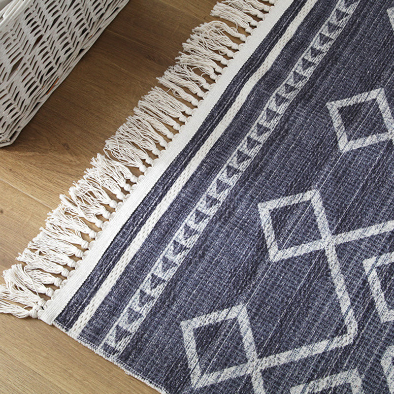 Simplicity Teppich mit Speerspitzenmuster, mehrfarbiger Baumwollteppich, schmutzabweisender Innenteppich für die Heimdekoration