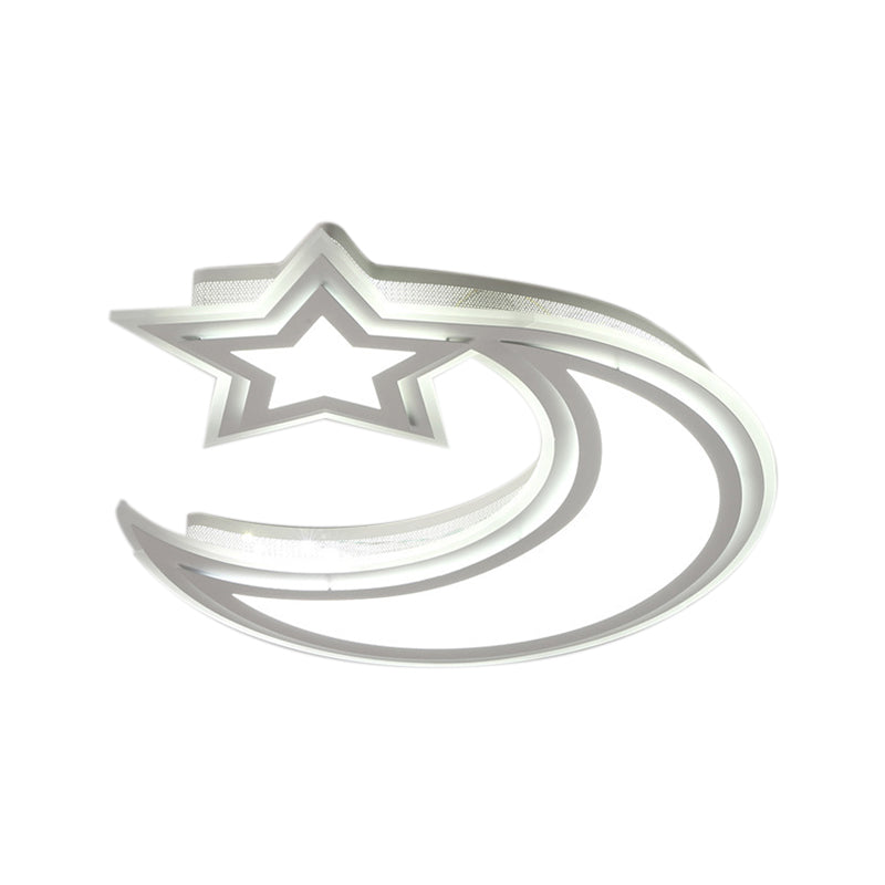 Crescent en Star Flush plafondlamp Cartoon acryl LED-plafondlamp voor meisjesjongensslaapkamer