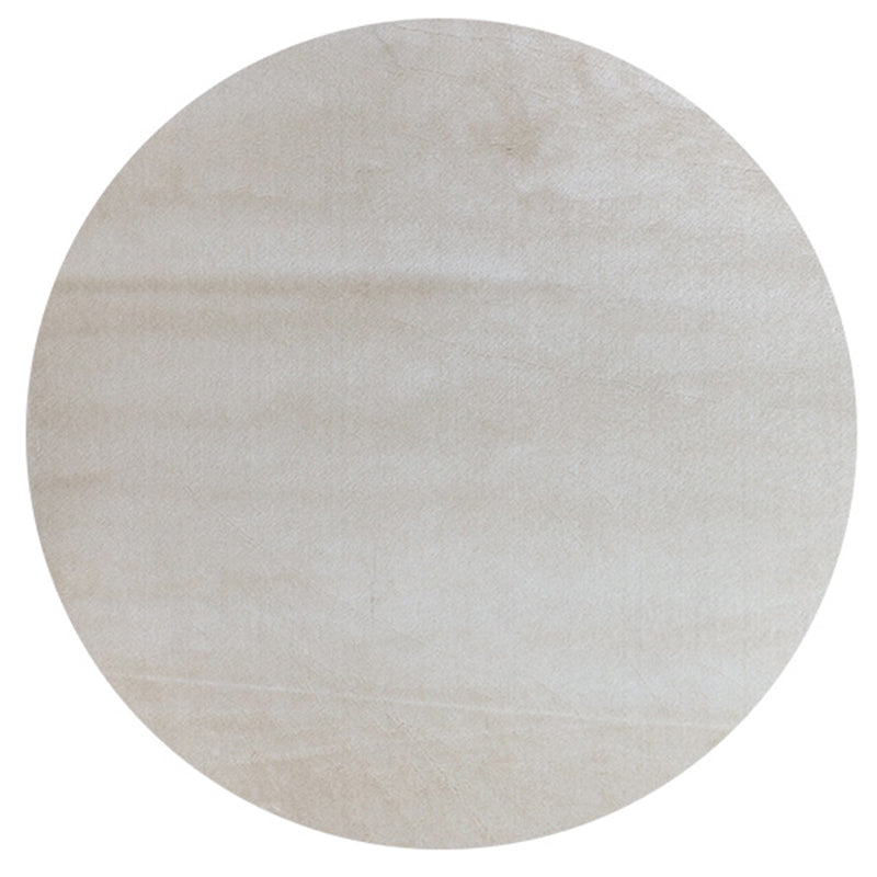 Round Gray Tone Casual Indoor Rug Polyester Solid Rug Non-Slip Backing Indoor Rug for Living Room