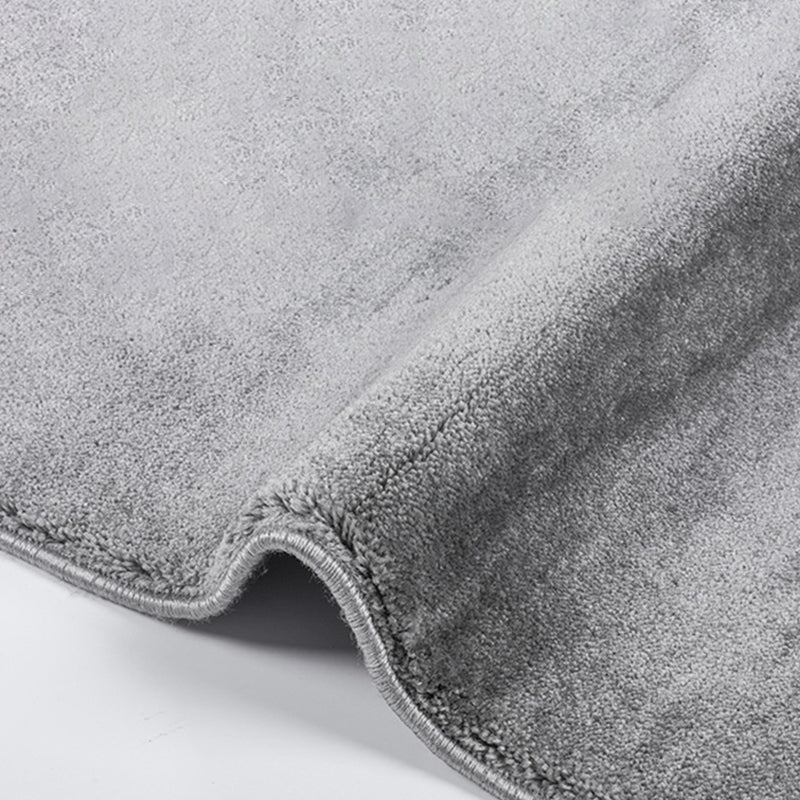 Round Gray Tone Casual Indoor Rug Polyester Solid Rug Non-Slip Backing Indoor Rug for Living Room