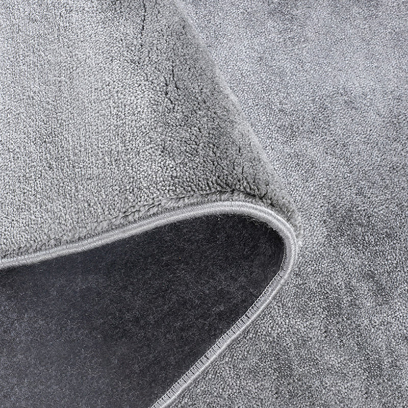 Round Gray Tone Casual Indoor Rug Polyester Solid Rug Non-Slip Backing Indoor Rug for Living Room