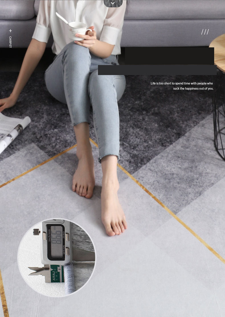 Lichte kleur casual binnen tapijten polyester streep tapijt niet-slip achterste binnenkleed tapijt voor woonkamer