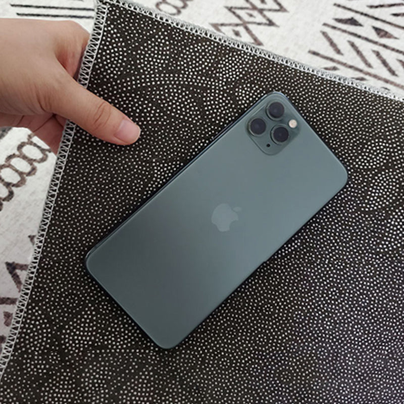 Solid Color Random Banded Rug Polyester Simple Anti-Slip Backing Indoor Rug for Living Room