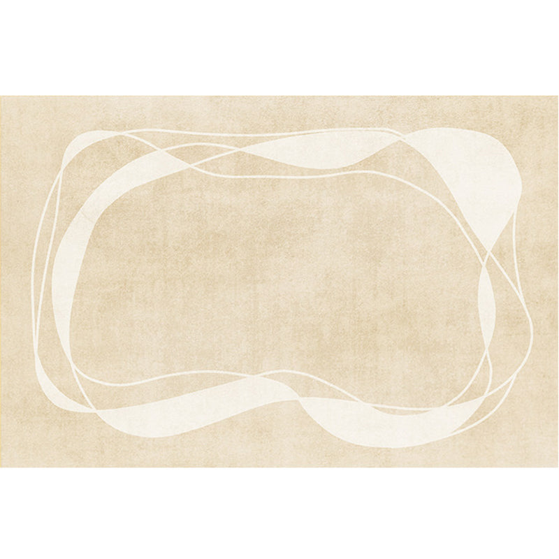 Tapis d'intérieur moderne de couleur claire, lignes abstraites en Polyester, facile d'entretien, pour la décoration de la maison