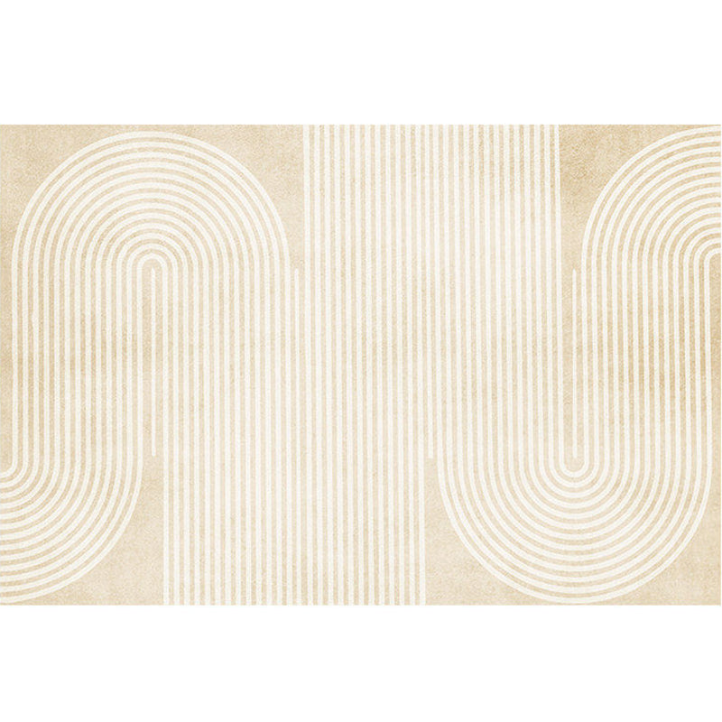 Tapis d'intérieur moderne de couleur claire, lignes abstraites en Polyester, facile d'entretien, pour la décoration de la maison