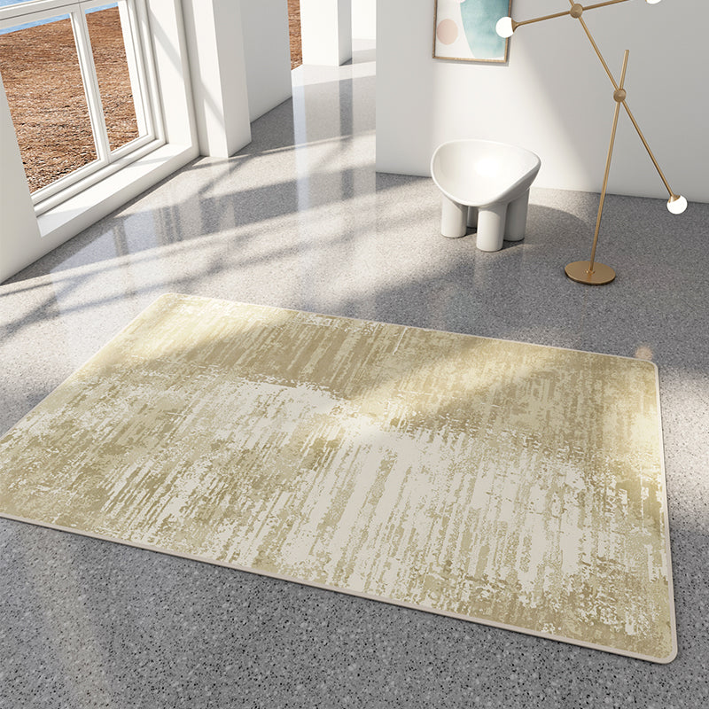Yellow Tone Modern Area Carpet Polyester Banded Indoor Rug Anti-Slip Backing Carpet for Home Decor