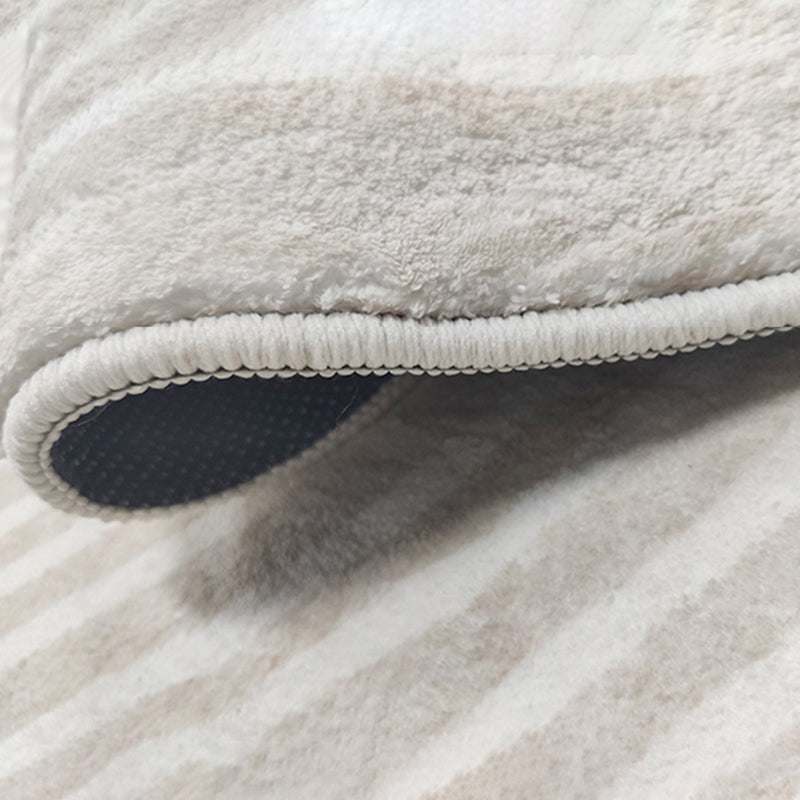 Solid Color Relaxing Area Rug Polyester Geometric Lines Print Rug Non-Slip Backing Indoor Rug for Living Room