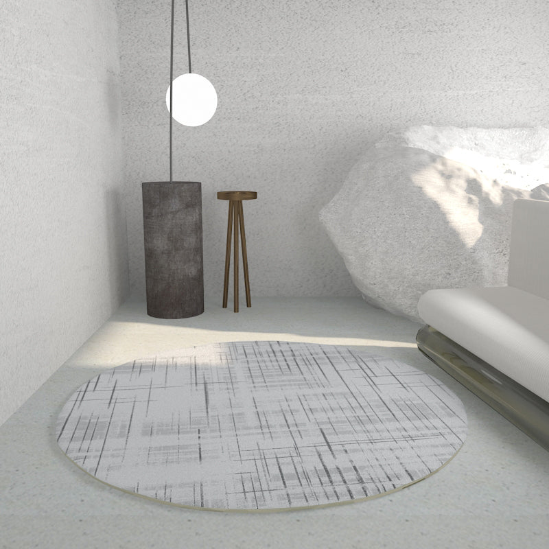 Tone abricot rond Rapier intérieur décontracté Polyester Lignes géométriques Rapis de support non glissant tapis intérieur pour le salon