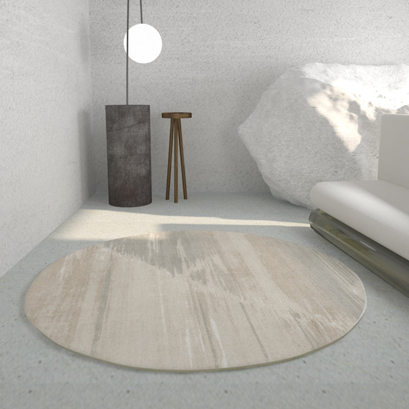 Tone abricot rond Rapier intérieur décontracté Polyester Lignes géométriques Rapis de support non glissant tapis intérieur pour le salon