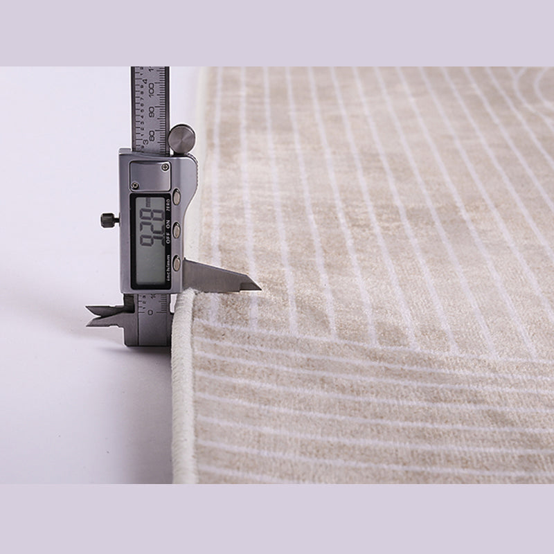 Tone abricot rond Rapier intérieur décontracté Polyester Lignes géométriques Rapis de support non glissant tapis intérieur pour le salon