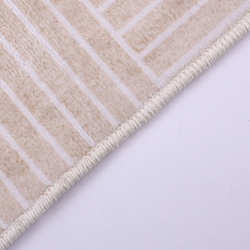 Tone abricot rond Rapier intérieur décontracté Polyester Lignes géométriques Rapis de support non glissant tapis intérieur pour le salon