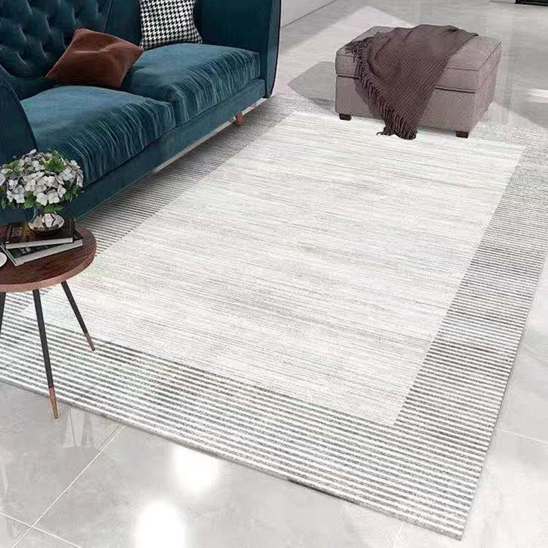 White Tone Modern Indoor Rug Polyester Abstractic Lines Print Carpet Easy Care Rug for Home Decoration