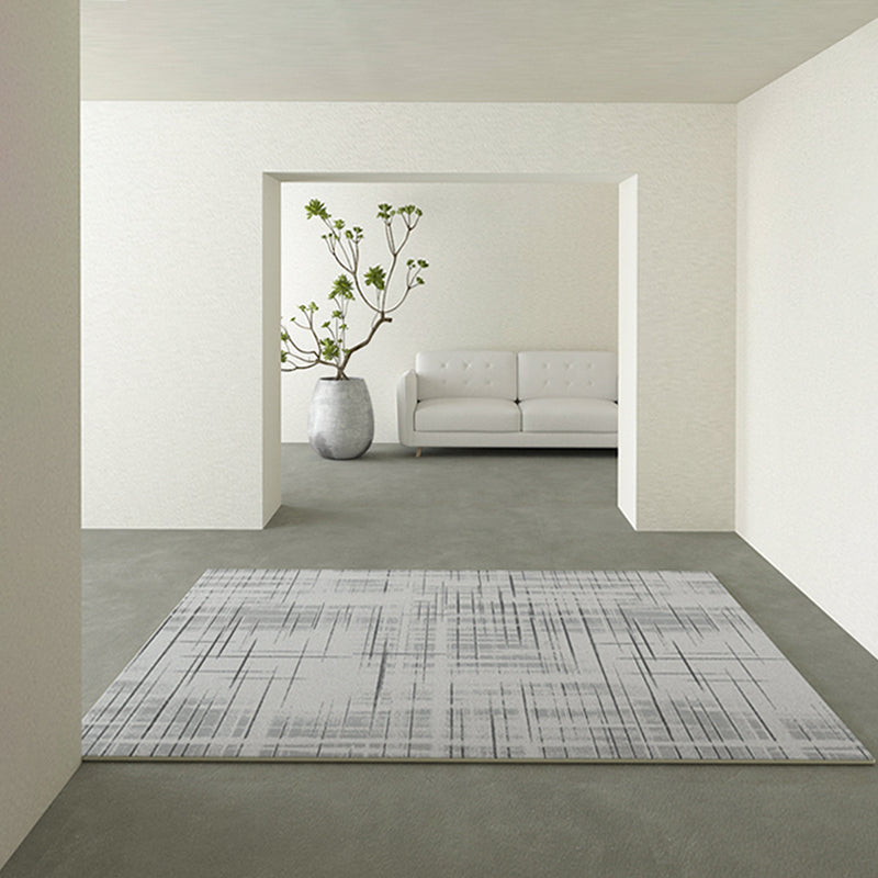 Light Color Simple Area Rug Polyester Abstractic Lines Rug Non-Slip Backing Indoor Rug for Living Room