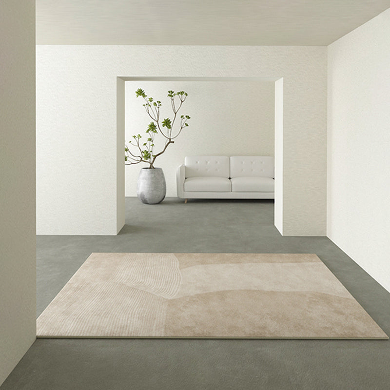 Light Color Simple Area Rug Polyester Abstractic Lines Rug Non-Slip Backing Indoor Rug for Living Room