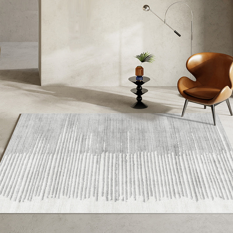 Relaxing Stripe Pattern Rug Apricot Tone Polyester Carpet Stain Resistant Indoor Rug for Home Decor