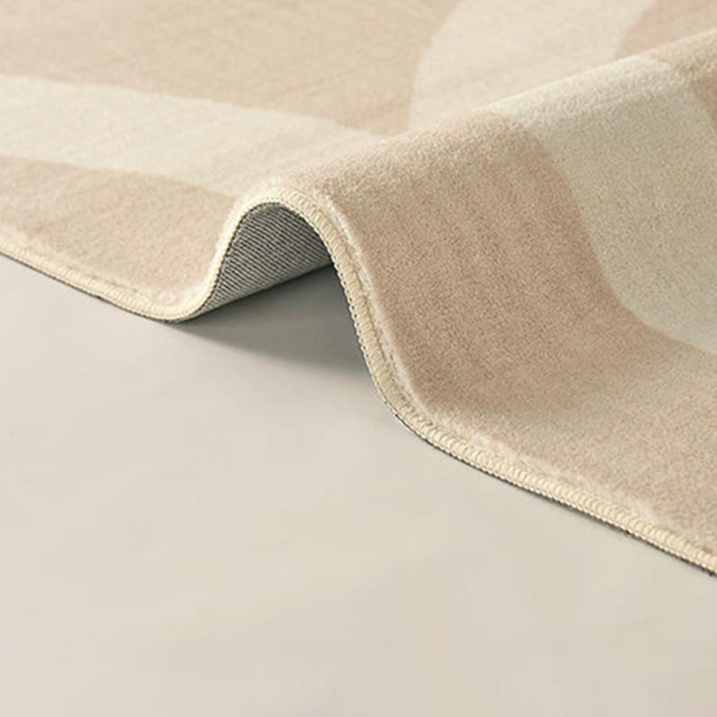 Solid Color Striped Print Rug Polyester Minimalist Anti-Slip Backing Indoor Rug for Living Room