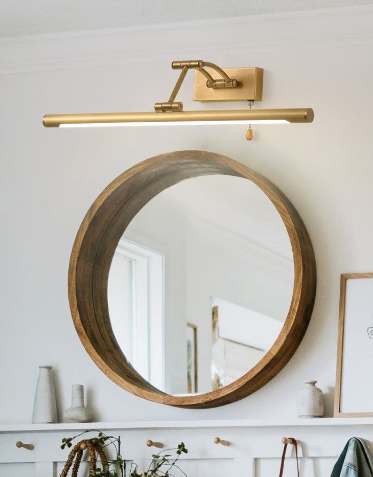 A mediados de siglo Modern Cilíndrico Flush Monte Murón Splecha de tocador de tocador montada en la pared de cobre para el baño