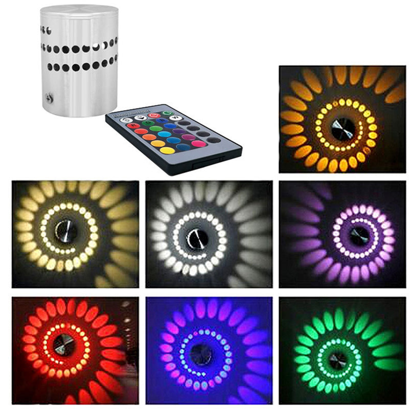 2.8" H Cylindrical Sliver Mini LED Wall Sconce Modern Style Creative RGB Wall Mount Lamp for Aisle Hallway