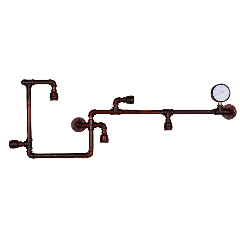 Retro Industrial Style Water Pipe Wall Mounted Lights Metallic Wall Mounted Lamp for Bar