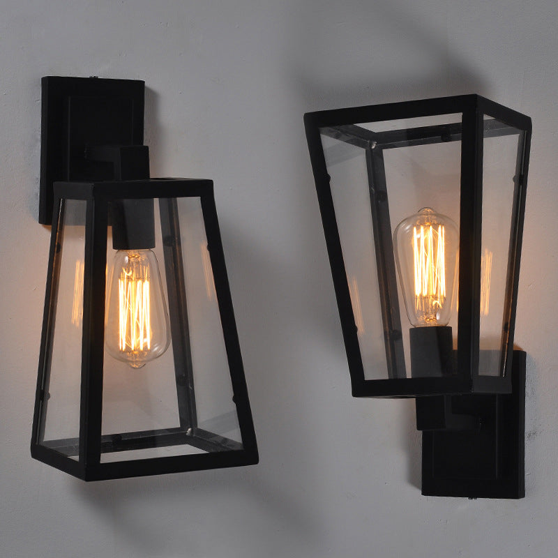 Éclairage de trapèzes industriel vintage Éclairage d'éclairage mural en verre transparent pour le salon