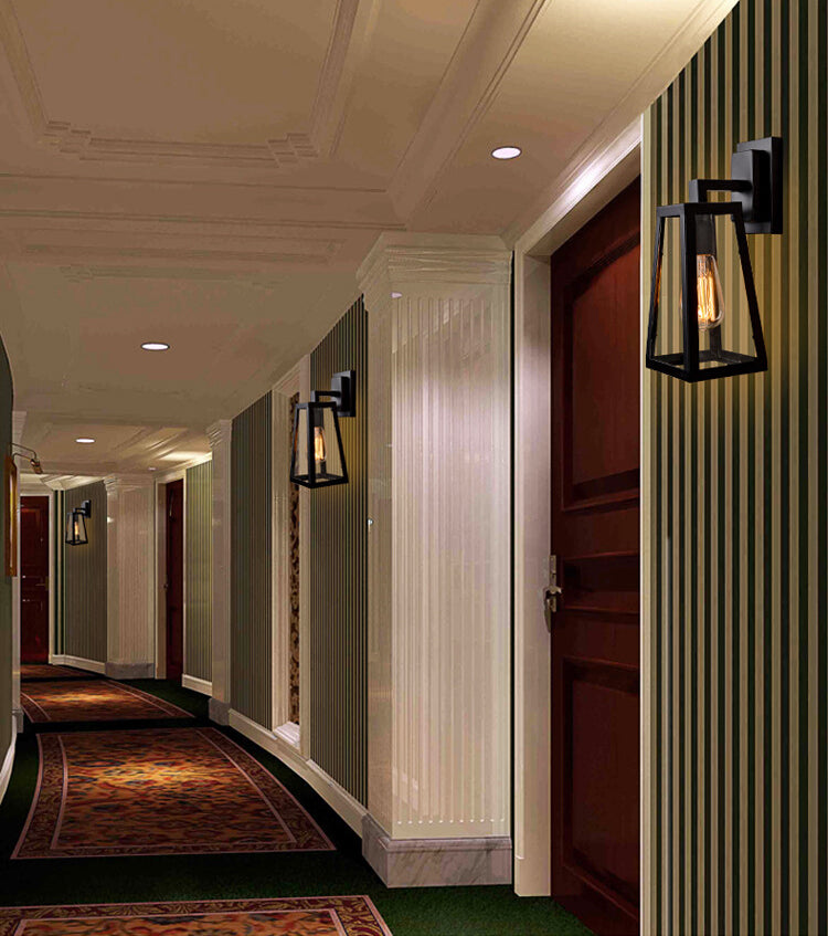 Éclairage de trapèzes industriel vintage Éclairage d'éclairage mural en verre transparent pour le salon