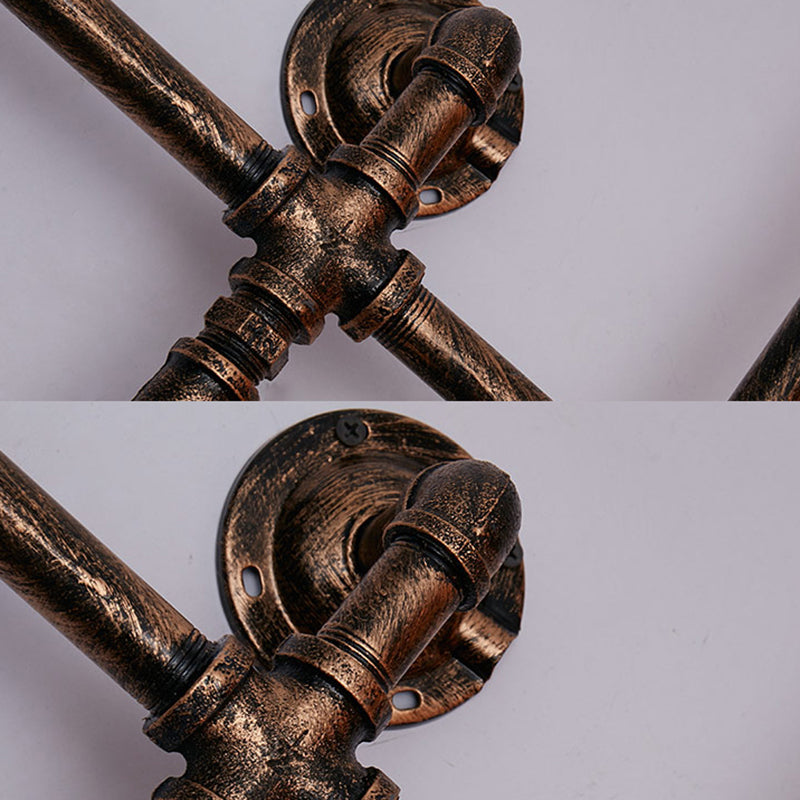 Retro Industrial Style Water Pipe Wall Mounted Lights Metallic Wall Mounted Lamp for Bar