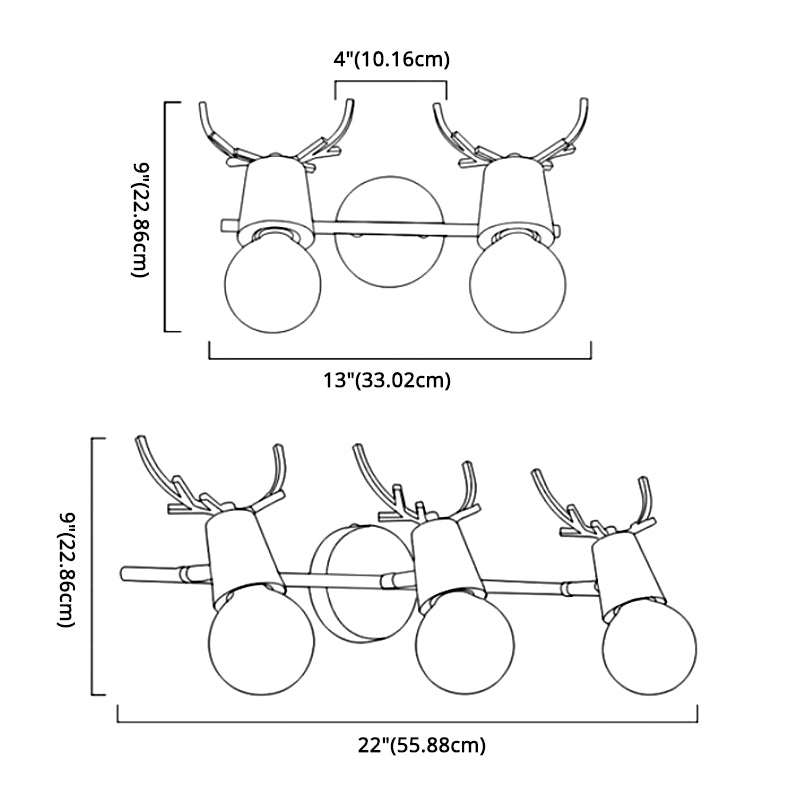 Noordse stijl eenvoud houten wandlamp metalen gewei ontwerp open lamp sconce licht voor slaapkamer