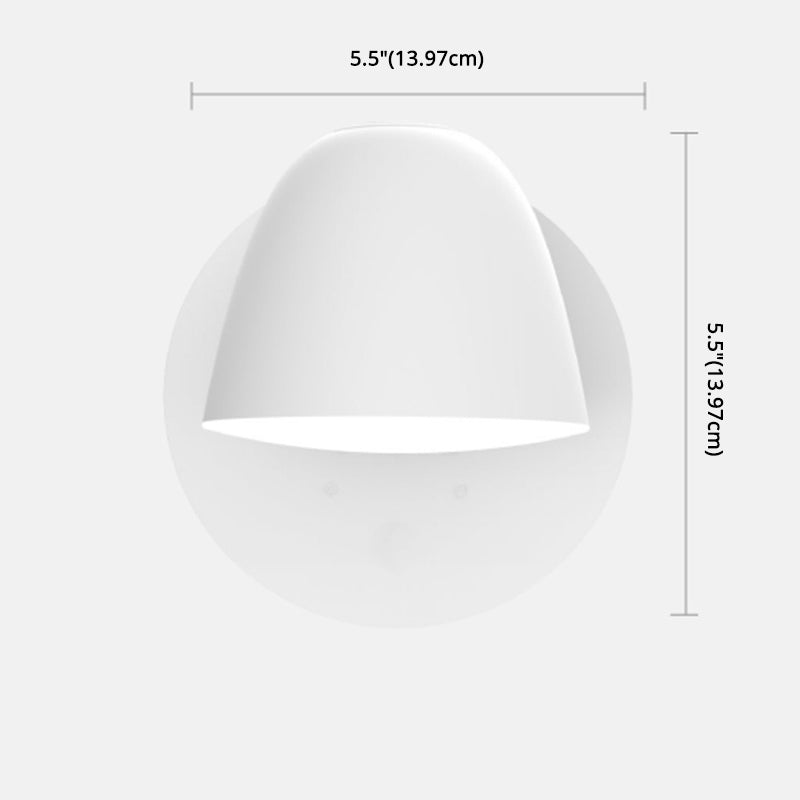 Modern Creative White Rotatable Wall Sconce Plastic Dome Wall Light for Interior Spaces