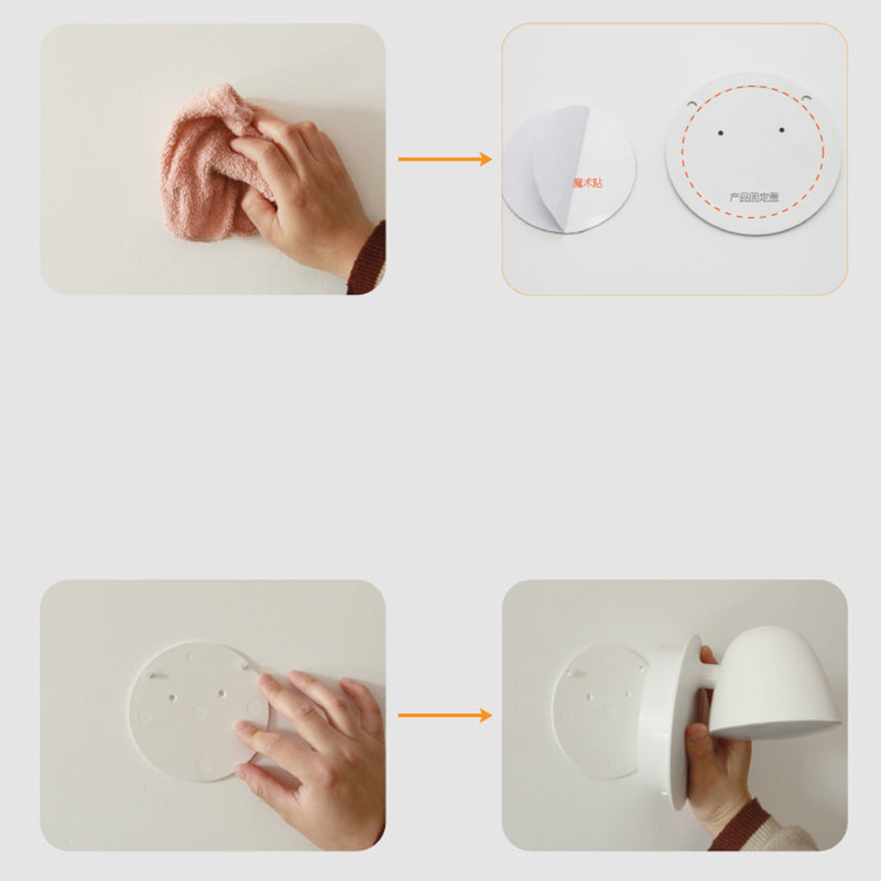 Modern Creative White Rotatable Wall Sconce Plastic Dome Wall Light for Interior Spaces